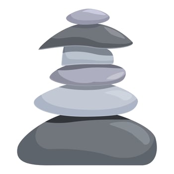 Stack of smooth grey balancing stones representing harmony and mindfulness vector
