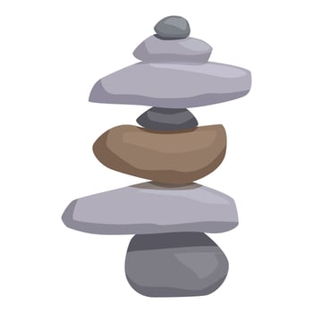 Stack of balancing stones creating harmony and balance vector