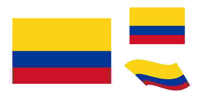 Colombia country flag. Colombian symbol set illustration. vector