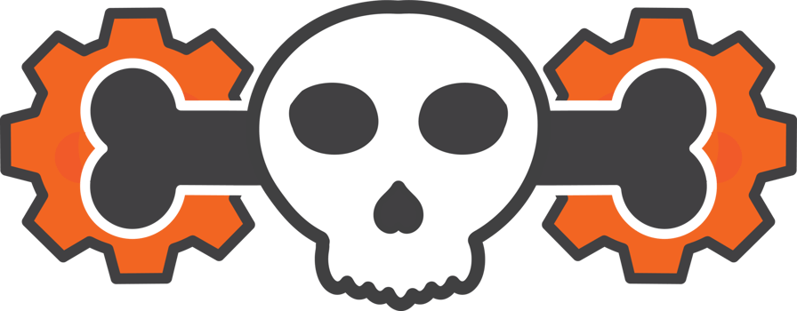 a skull with gears png