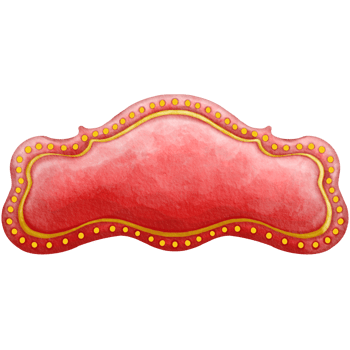 A red and gold sign with a gold frame png