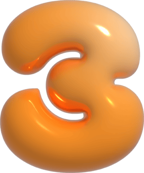 the number 3 in 3d, transparent background png