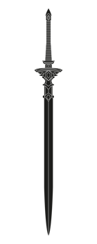 Blade Line Art. Ancient Saber Drawing. Longsword Tattoo Concept. Illustration. png