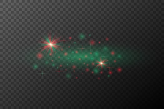 a glowing green and red star background vector