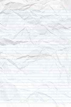 White clean crumpled notebook paper with lines vector