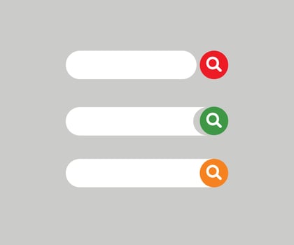Search label seo icon, web button search text box vector