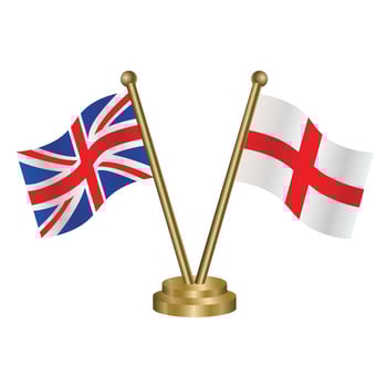 United Kingdom and England table flag. Illustration vector