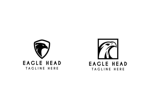 Head eagle logo design. head eagle logo on the shield vector