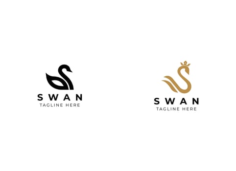 Simple swan logo design illustration vector