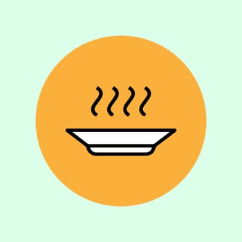 rice serving icon on plate vector