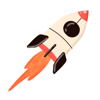 Flying rocket cartoon illustration png