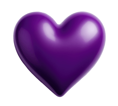 Purple heart isolated on transparent background png