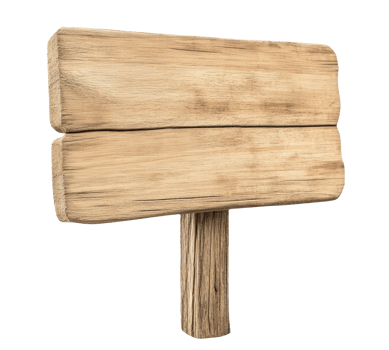 Empty wood sign board isolated on transparent background png