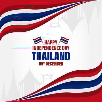 thailand independence day background with flag for banner and poster vector