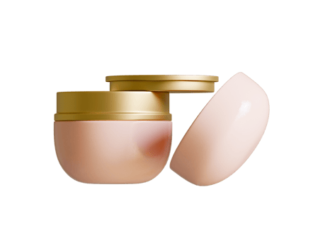 Two pink containers with gold lids png