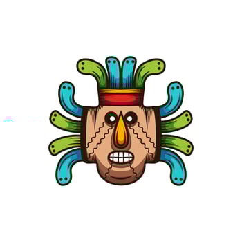 colorful African mask logo template. Tribal mask illustration. Africa and Safari logo elements and icon. vector