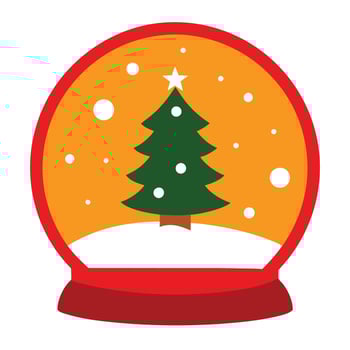 Christmas Snow Globe Festive Winter Tree Decor Ornament Holiday vector