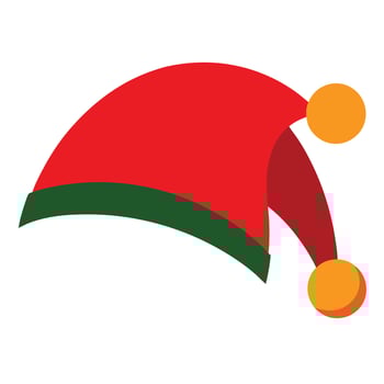 Elf Hat, Christmas, Festive, Red, Green, Holiday, Cartoon, Illustration, Design, Simple vector