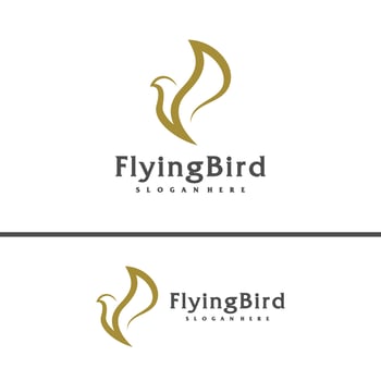 Flying Bird logo design concept template. Eagle logo illustration vector