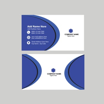 Modern blue business card template. Elegant element composition design with clean concept. vector