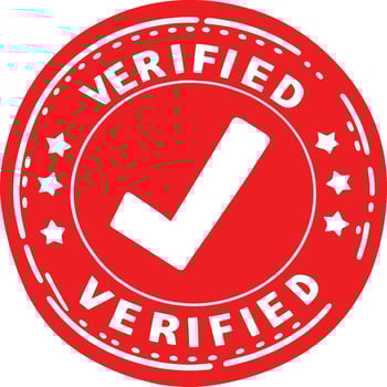 Verified Approval Symbol Red vector