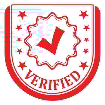 Verified Badge Red Stamp vector