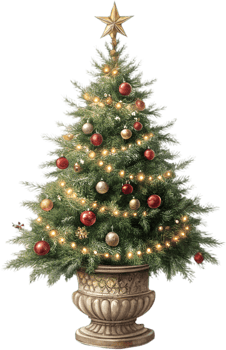 Beautiful Christmas Tree Clipart for Holiday Product Packaging. . png