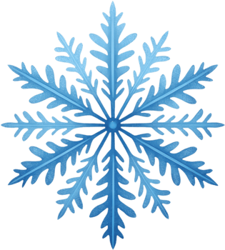 Crystalline Snowflake Clipart Perfect for Winter-Themed Visual Creations. . png