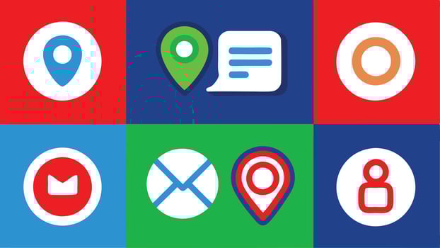 a set of icons with different colors and shapes vector
