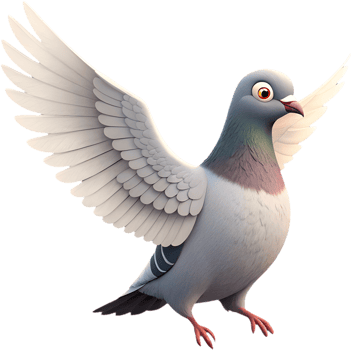 Happy Cartoon Pigeon Designed for Fun Clipart. . png