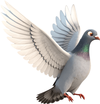 Cartoon Pigeon With a Fun, Playful Expression. . png