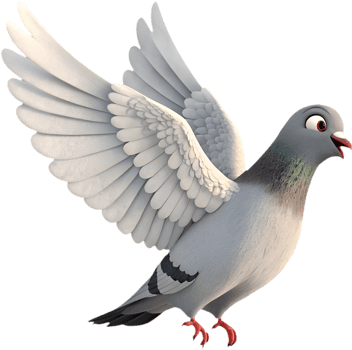 Playful Cartoon Pigeon Ideal for Fun Artwork. . png