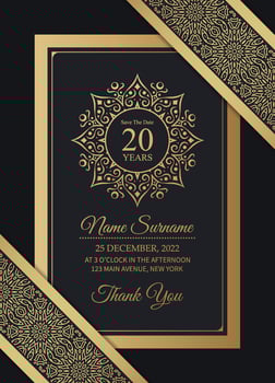 ornament pattern style elegant birthday invitation vector