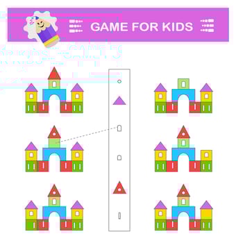 A game for children. Find the missing element. Attention tasks. IQ training test vector