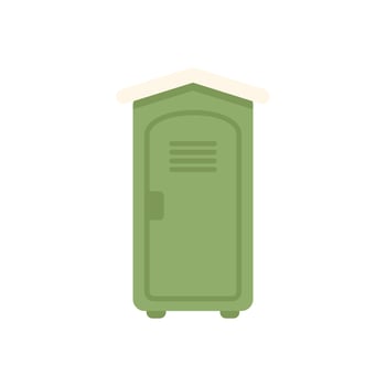 Green portable toilet standing on a white background vector
