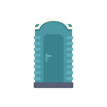 Plastic mobile bio toilet cabin standing on white background vector