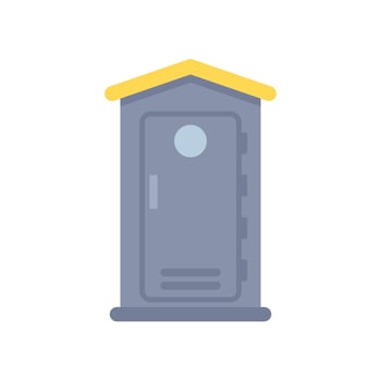 Portable toilet building standing on the ground vector