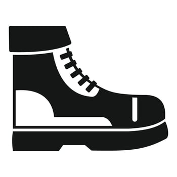 Hiking boot with laces providing comfortable trekking experience vector