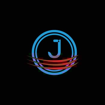 modern j letter logo with circle vector