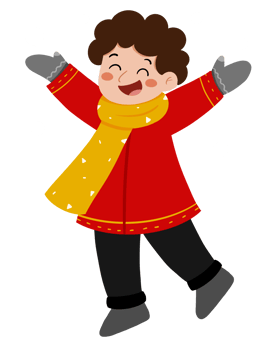 Boy play a snow ball png