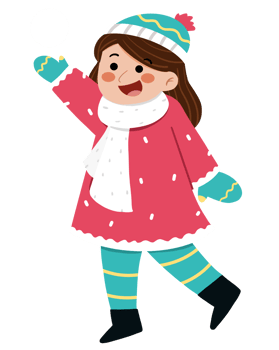 Girl playing in winter png