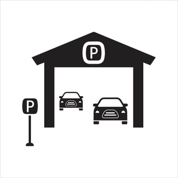 Hotel parking icon. Car parking icon vector