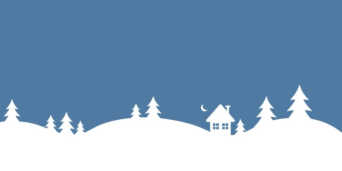 Flat winter background illustration, Christmas banner design, simple minimalist modern design vector