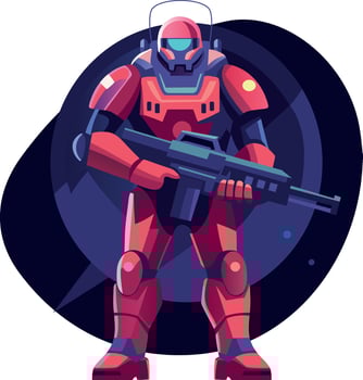 A flat illustration of strong fighter character vector
