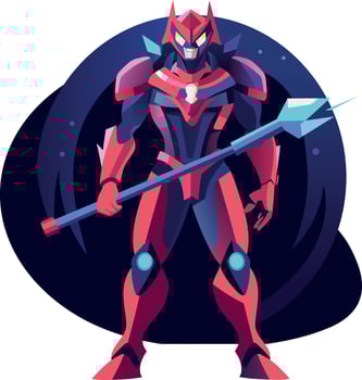 A flat illustration of brave swordsman vector