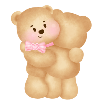 Cute Teddy Bear Hugging Illustration png
