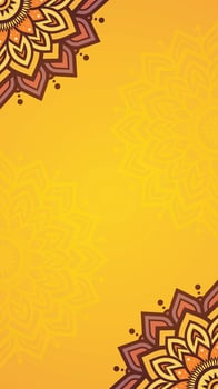 Yellow Gradient Vertical Background with Mandala Floral Borders Warm Yellow with Intricate Mandala Elegant Patterns on Bright Yellow Background vector
