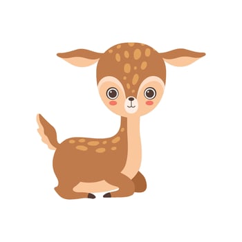 Adorable Baby Deer Forest Fawn Animal Illustration vector