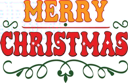 Merry Christmas Festive Typography Design Red Orange Green vector