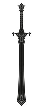 Sword Illustration. Saber Art. Long Blade Tattoo. Ancient Weapon Concept. png